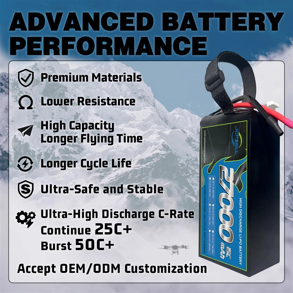 6S 27000mAh LiPo Drone batareyasi