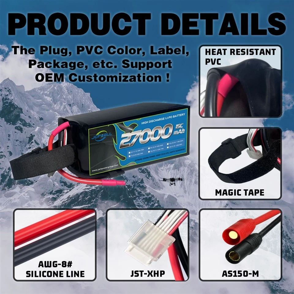 6S 27000mAh LiPo Drone Battery